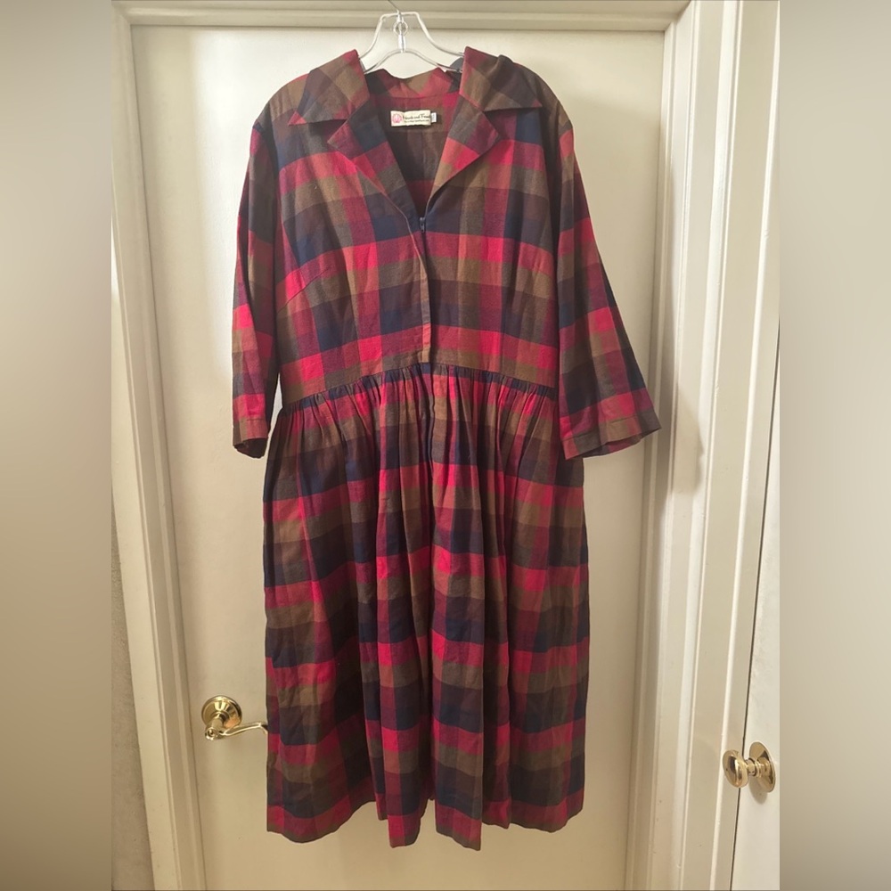 hearts snd found plaid flannel dress sz 3xL